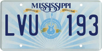 MS license plate LVU193