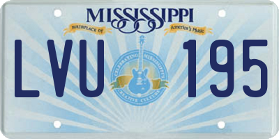 MS license plate LVU195