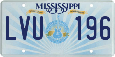 MS license plate LVU196