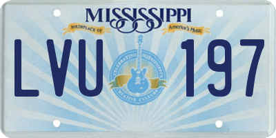 MS license plate LVU197