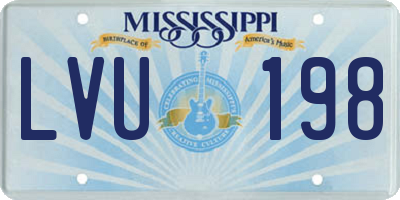 MS license plate LVU198