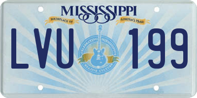 MS license plate LVU199