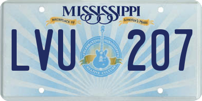 MS license plate LVU207