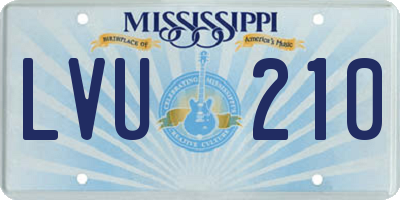 MS license plate LVU210
