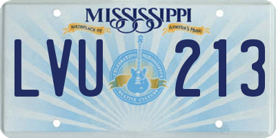 MS license plate LVU213