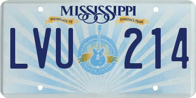MS license plate LVU214