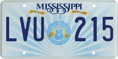 MS license plate LVU215