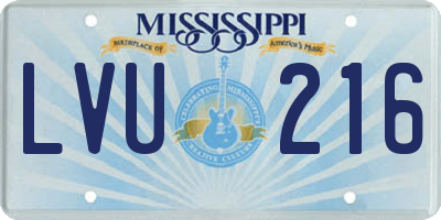 MS license plate LVU216