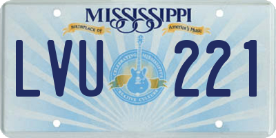 MS license plate LVU221