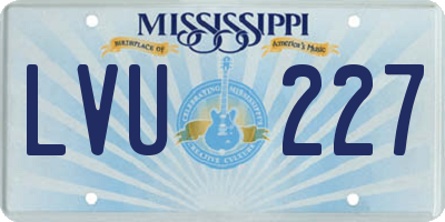 MS license plate LVU227