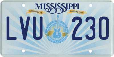 MS license plate LVU230