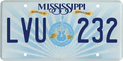 MS license plate LVU232