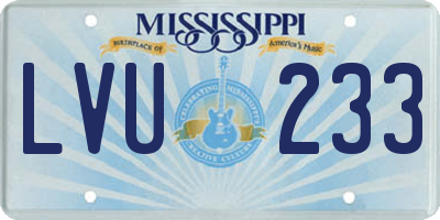 MS license plate LVU233