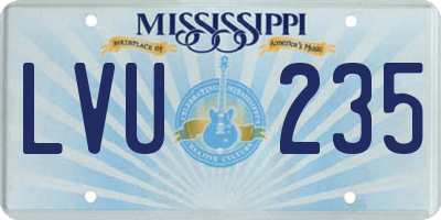 MS license plate LVU235
