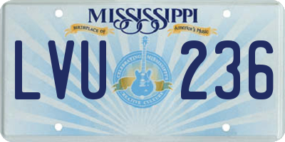 MS license plate LVU236