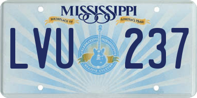 MS license plate LVU237