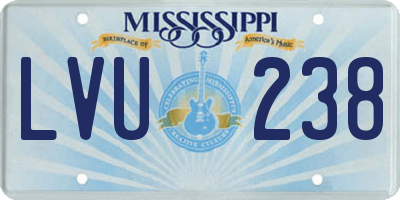 MS license plate LVU238