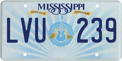 MS license plate LVU239