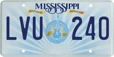 MS license plate LVU240