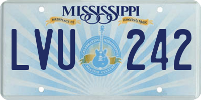 MS license plate LVU242