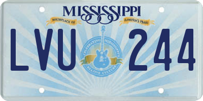 MS license plate LVU244