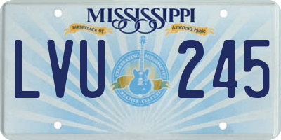 MS license plate LVU245
