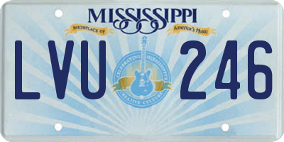 MS license plate LVU246