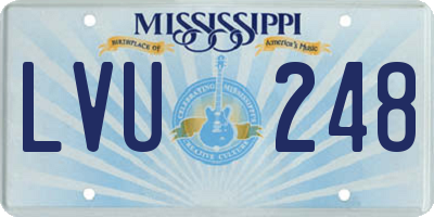 MS license plate LVU248