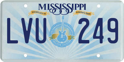 MS license plate LVU249
