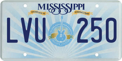 MS license plate LVU250