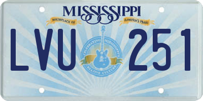 MS license plate LVU251