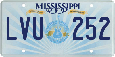 MS license plate LVU252