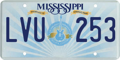 MS license plate LVU253