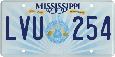 MS license plate LVU254