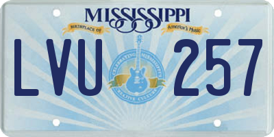 MS license plate LVU257