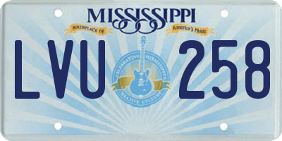 MS license plate LVU258