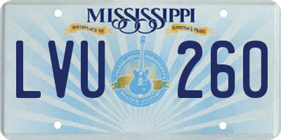 MS license plate LVU260