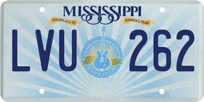 MS license plate LVU262