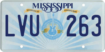 MS license plate LVU263