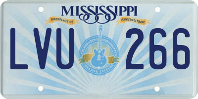 MS license plate LVU266