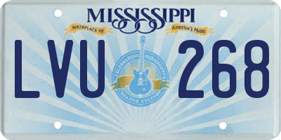 MS license plate LVU268