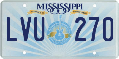 MS license plate LVU270