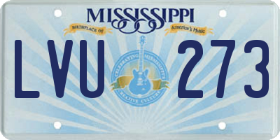 MS license plate LVU273