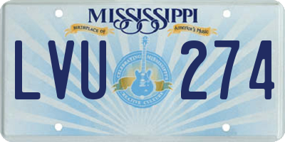 MS license plate LVU274