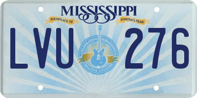 MS license plate LVU276