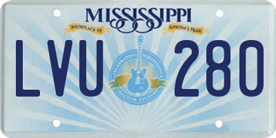 MS license plate LVU280