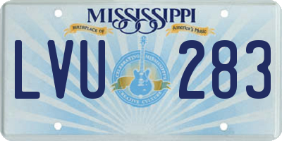MS license plate LVU283