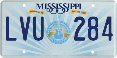 MS license plate LVU284