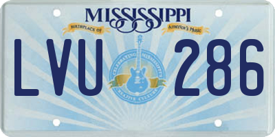 MS license plate LVU286