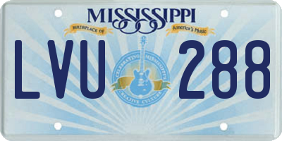 MS license plate LVU288